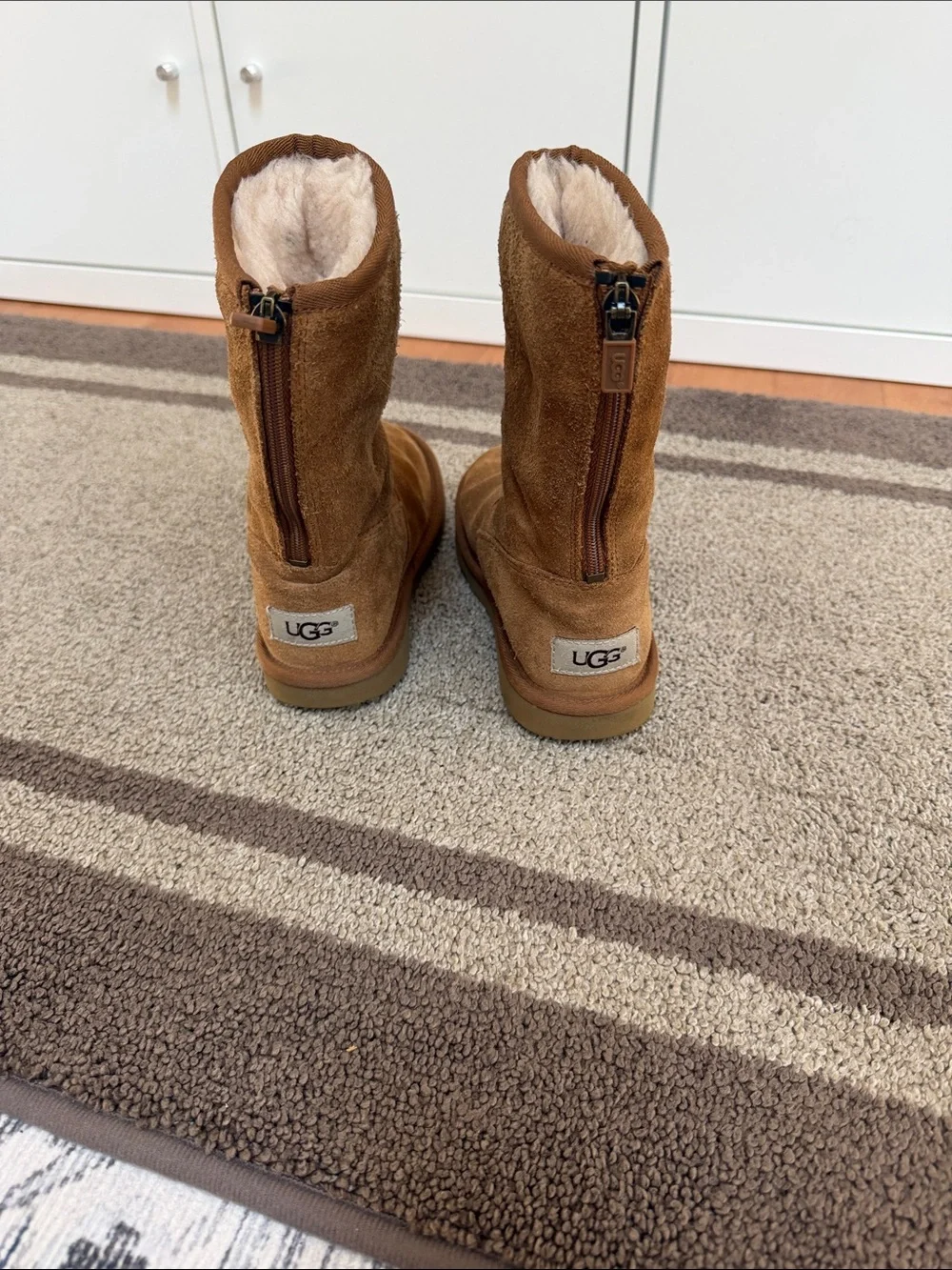 UGG Kids Chestnut Suede Tall Shearling Boots